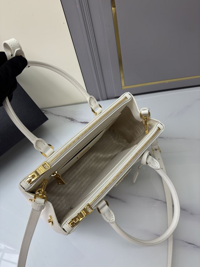 Prada original saffiano calfskin galleria medium bag 1BA863 white