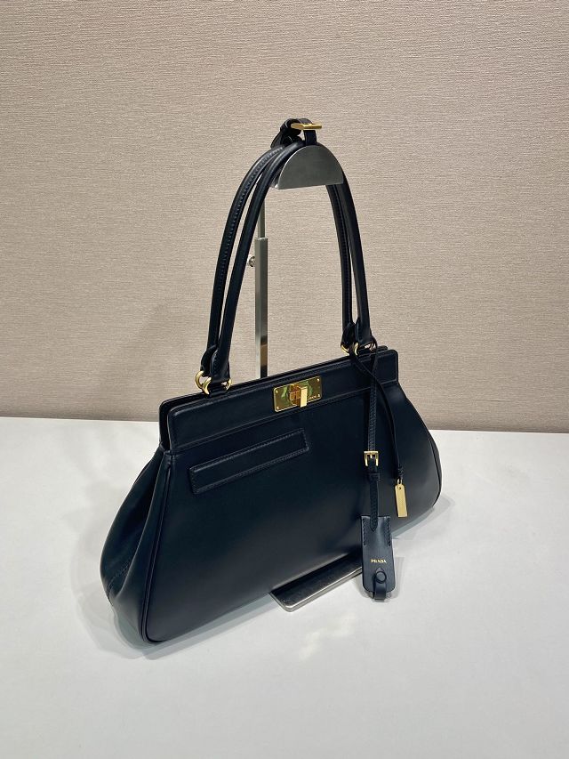 Prada original smooth calfskin medium tote bag 1BA846 black