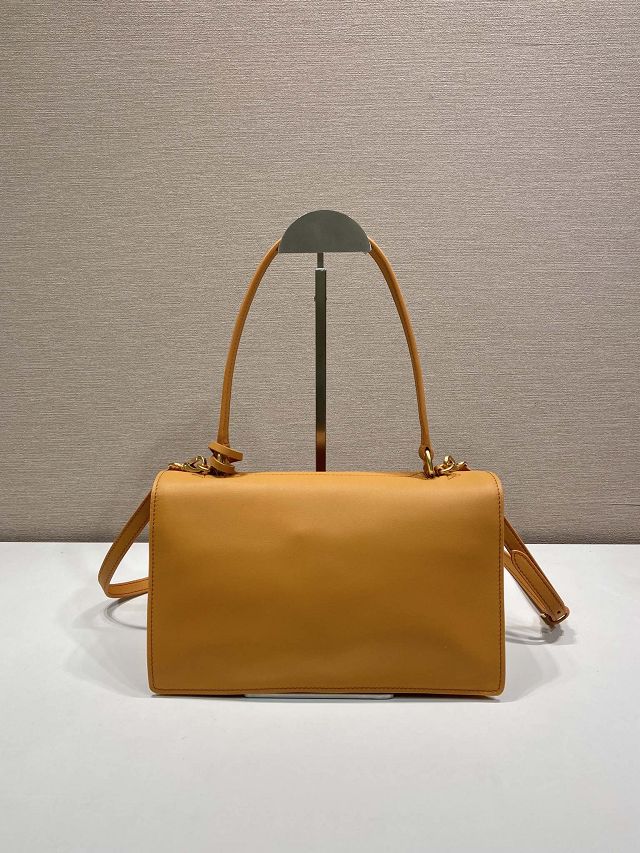 Prada original soft calfskin sound medium shoulder bag 1BN023 caramel