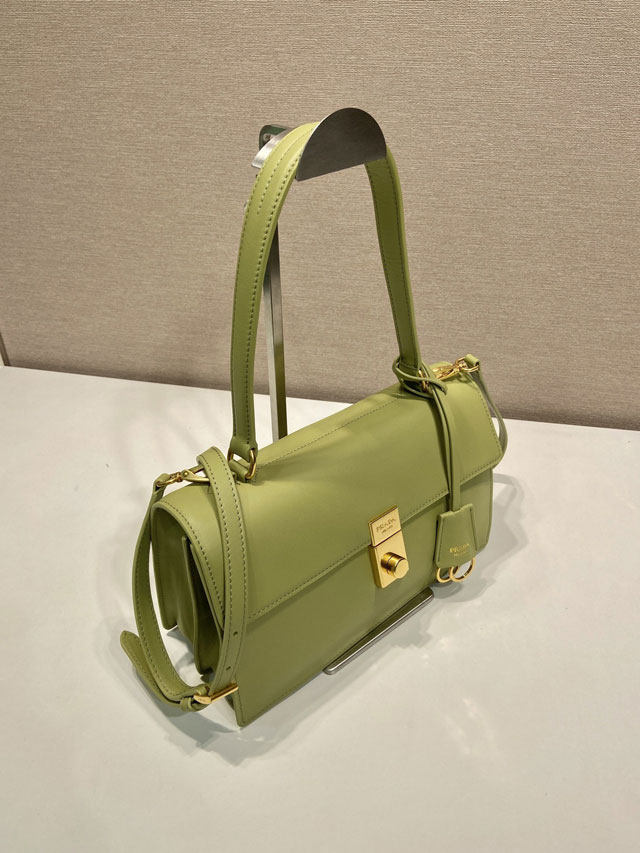 Prada original soft calfskin sound medium shoulder bag 1BN023 green