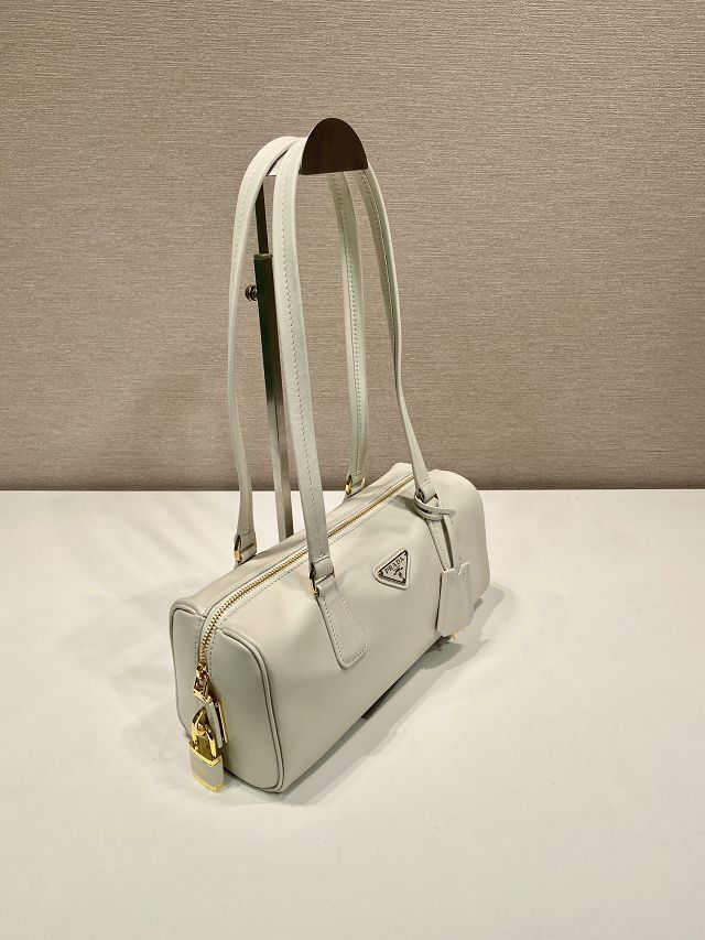 Prada original soft calfskin top handle bag 1BB127 white