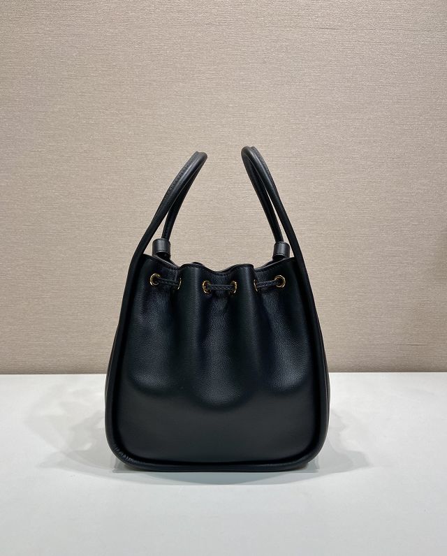 Prada original calfskin bucket bag 1BE087 black