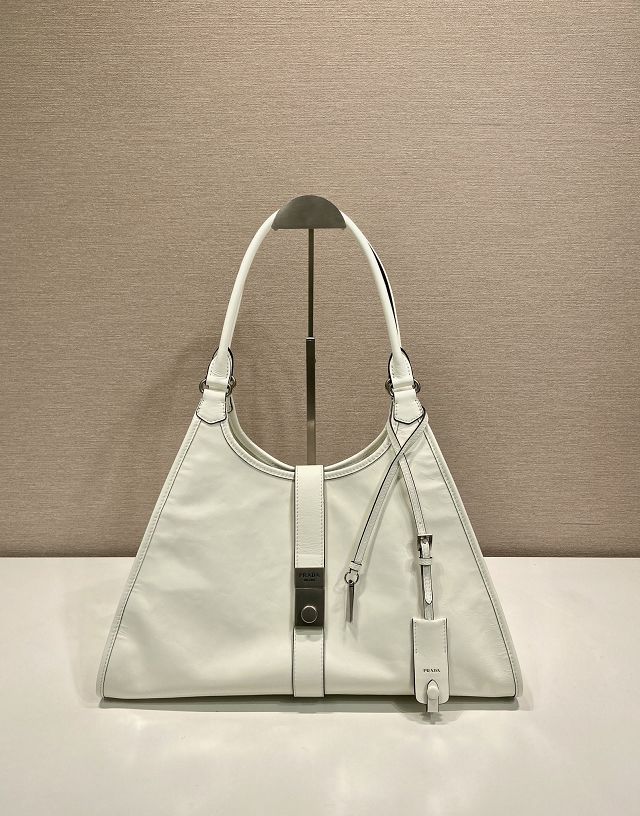 Prada original calfskin large tote bag 1BG570 white