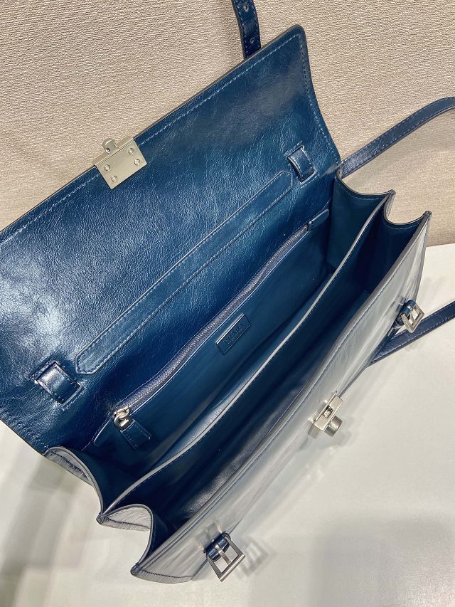 Prada original calfskin medium handbag 1BN026 blue