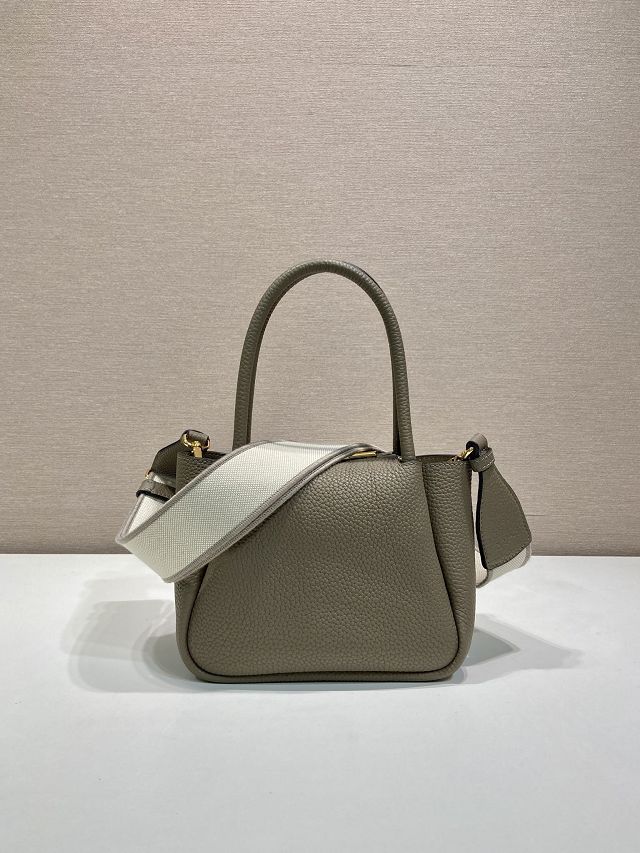 Prada original calfskin mini tote bag 1BA362 grey
