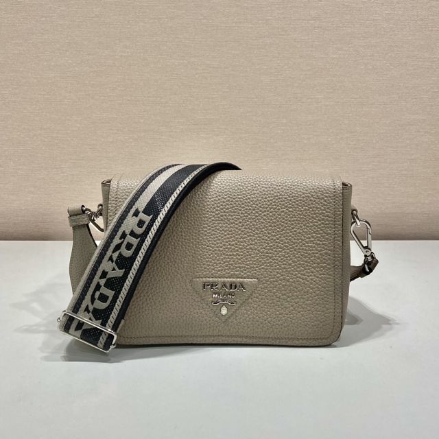 Prada original calfskin small shoulder bag 1BD314 grey