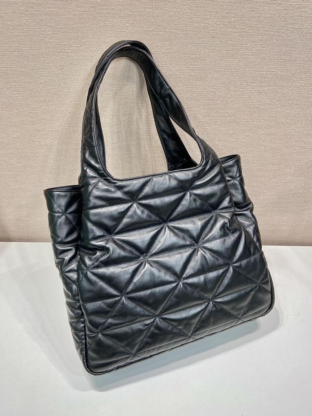 Prada original lambskin large tote bag 1BG449 black