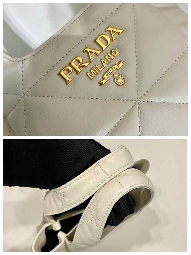 Prada original lambskin mini tote bag 1BG451 white