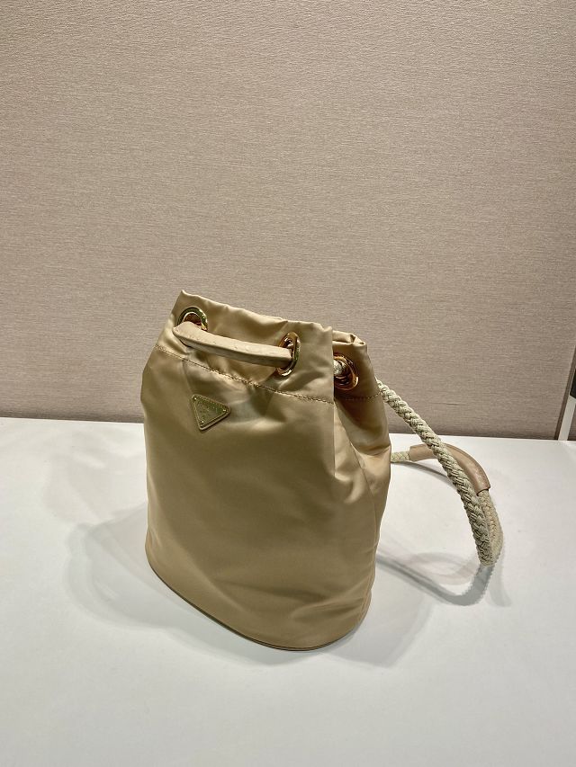 Prada original nylon mariner small bucket bag 1BE082 beige
