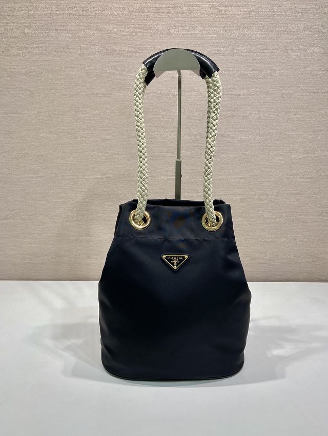 Prada original nylon mariner small bucket bag 1BE082 black