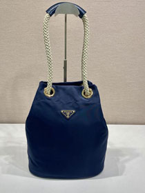 Prada original nylon mariner small bucket bag 1BE082 blue
