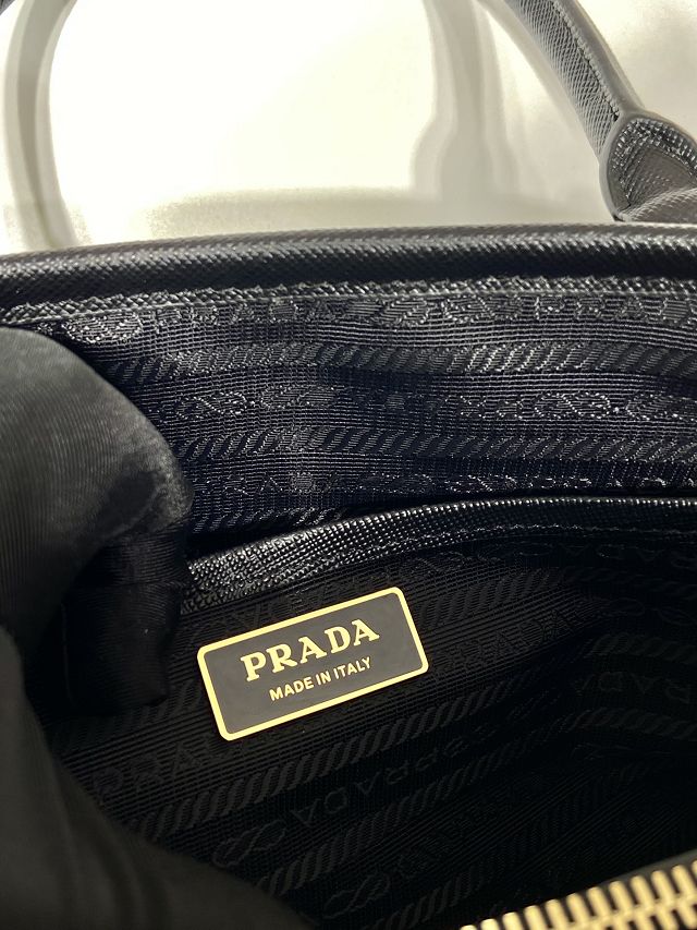 Prada original nylon medium top handle bag 1BA173 black