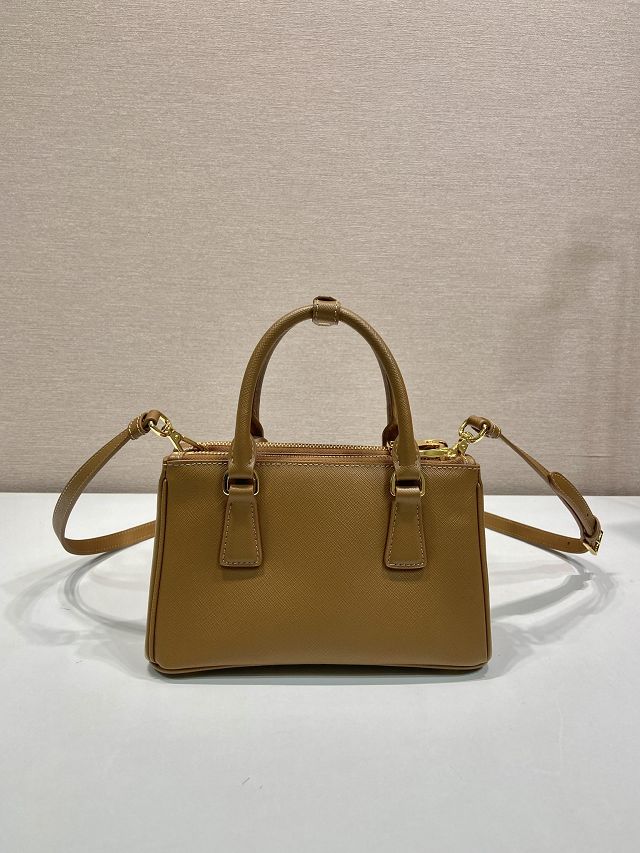 Prada original saffiano calfskin galleria mini bag 1BA916 brown