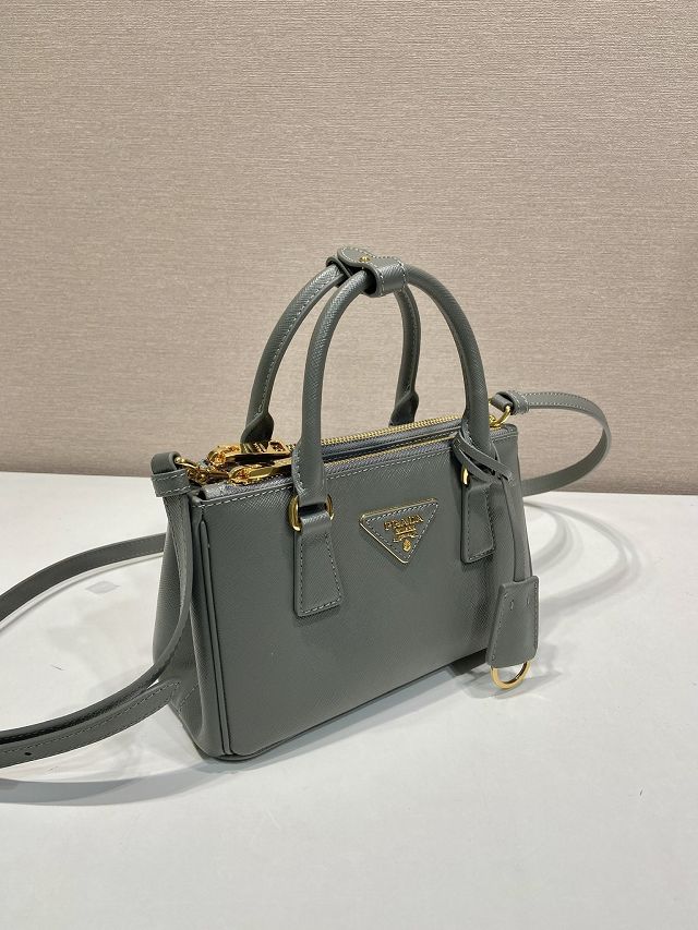 Prada original saffiano calfskin galleria mini bag 1BA916 grey