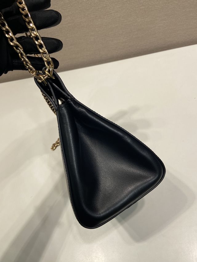 Prada original calfskin chain mini bag 1BC263 black