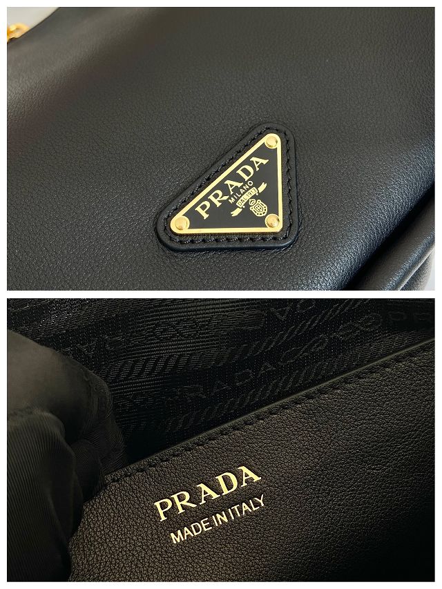 Prada original calfskin darling handbag 1BA451 black