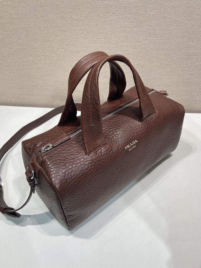 Prada original calfskin duffle bag 2VC046 brown