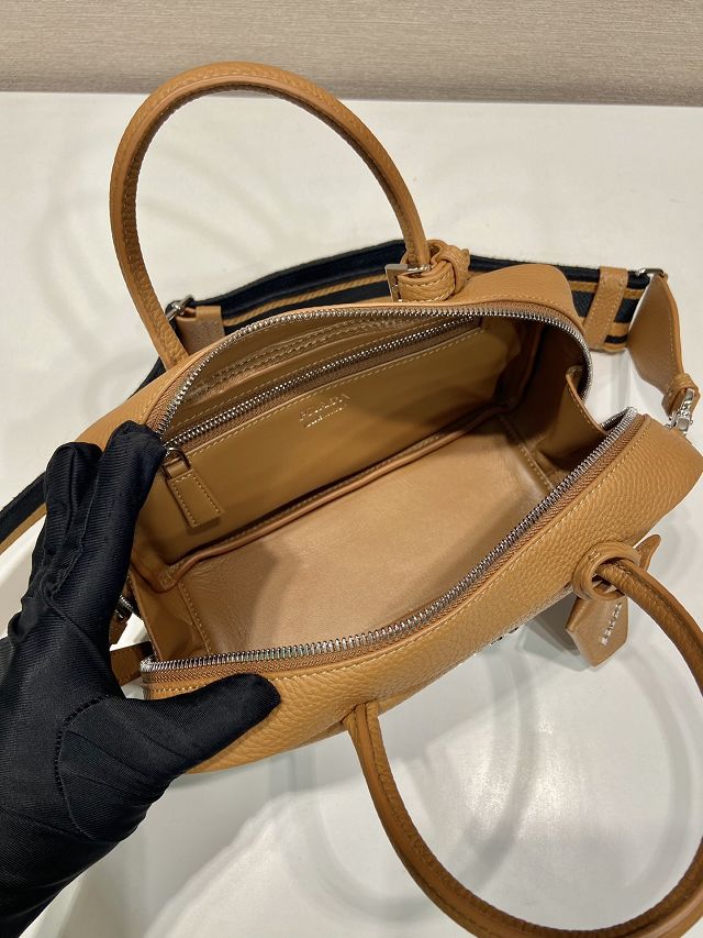 Prada original calfskin small handbag 1BB102 caramel
