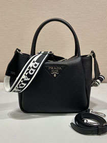 Prada original calfskin small tote bag 1BA362 black