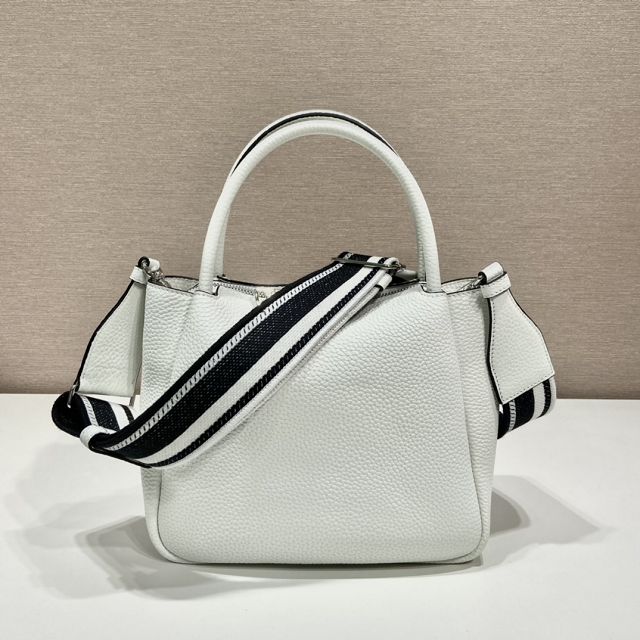 Prada original calfskin small tote bag 1BA362 white