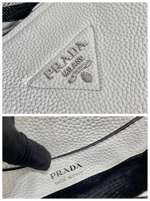 Prada original calfskin small tote bag 1BA362 white
