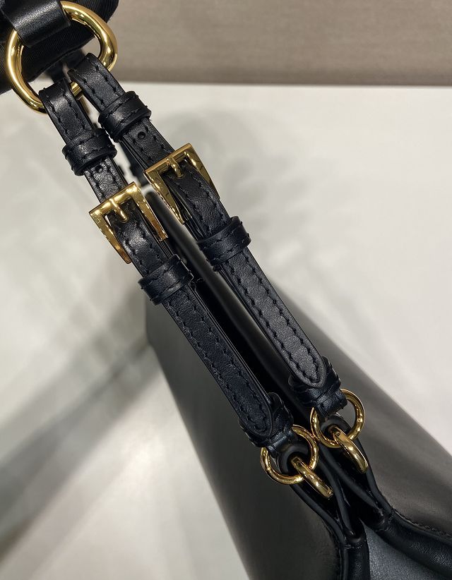 Prada original calfskin top handle bag 1BC262 black