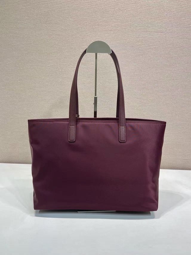 Prada original nylon medium tote bag 1BG555 bordeaux