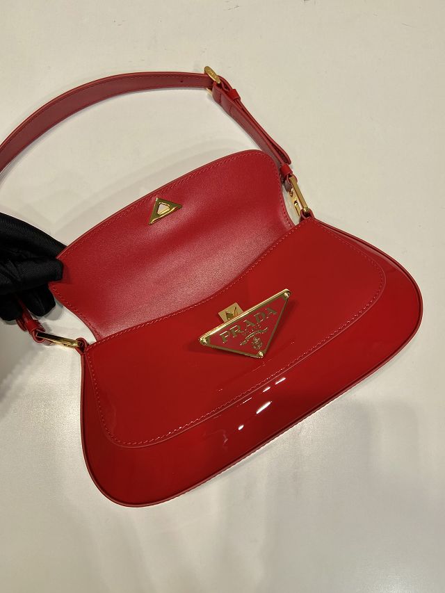 Prada original patent leather shoulder bag 1BD345 red