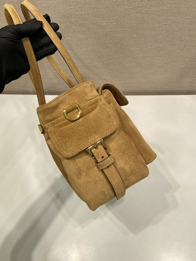 Prada original suede explore medium tote bag 1BG596 brown