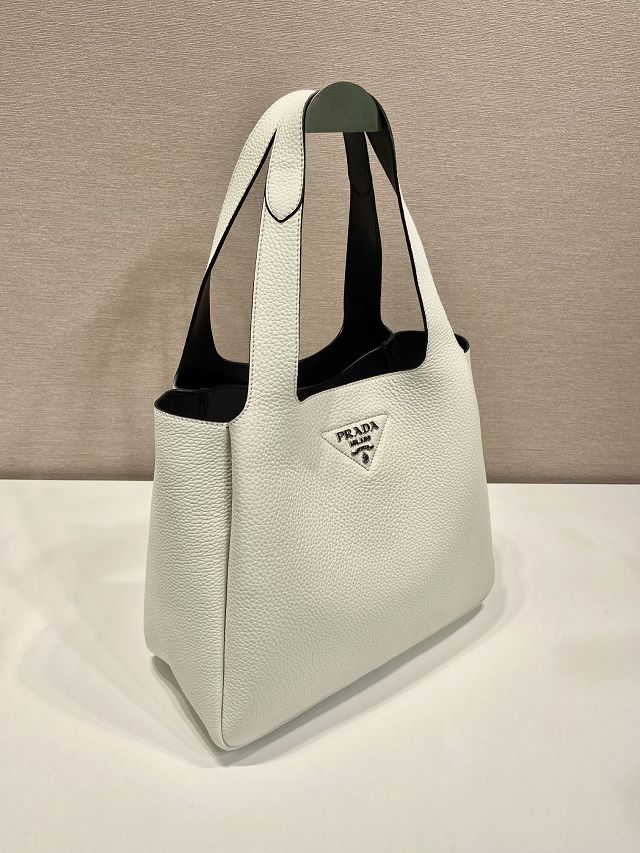 Prada original calfskin large tote bag 1BG338 white