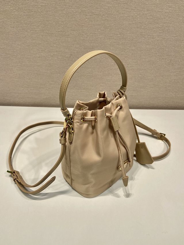Prada original nylon 1978 mini bucket bag 1BE067 apricot