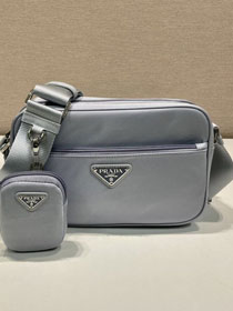 Prada original nylon small shoulder bag 1BC167 light blue