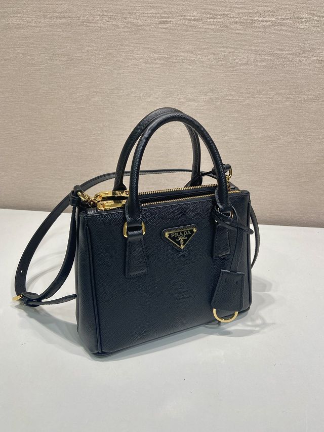 Prada original saffiano calfskin galleria mini bag 1BA906 black