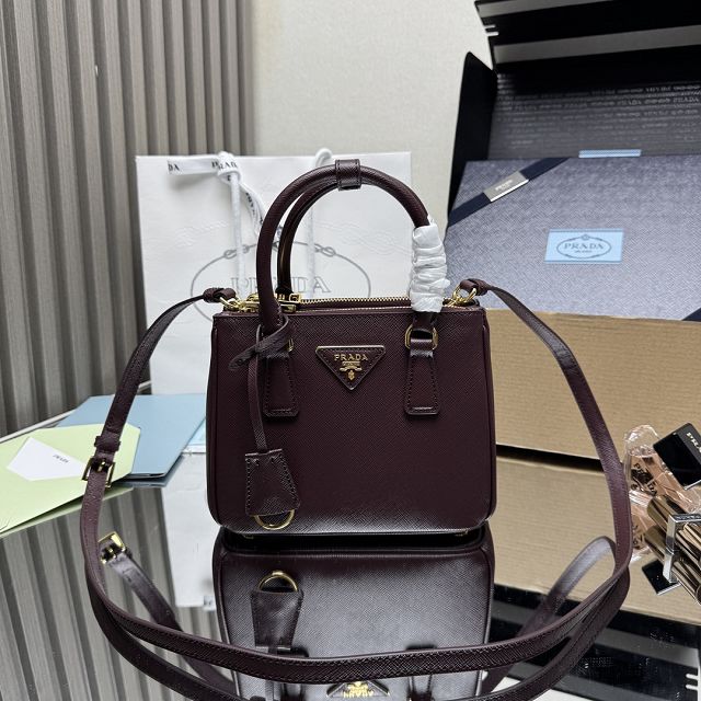 Prada original saffiano calfskin galleria mini bag 1BA906 burgundy