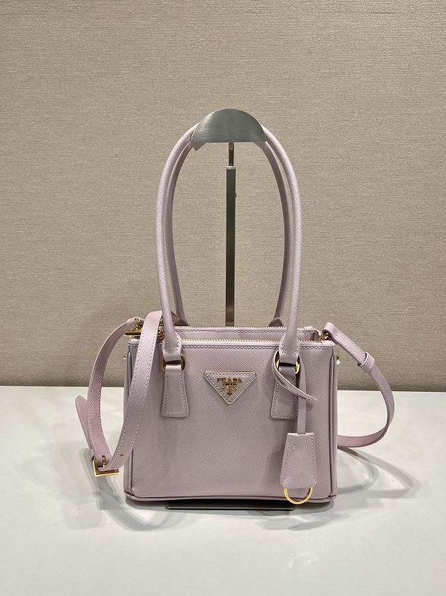 Prada original saffiano calfskin galleria mini bag 1BA906A light pink
