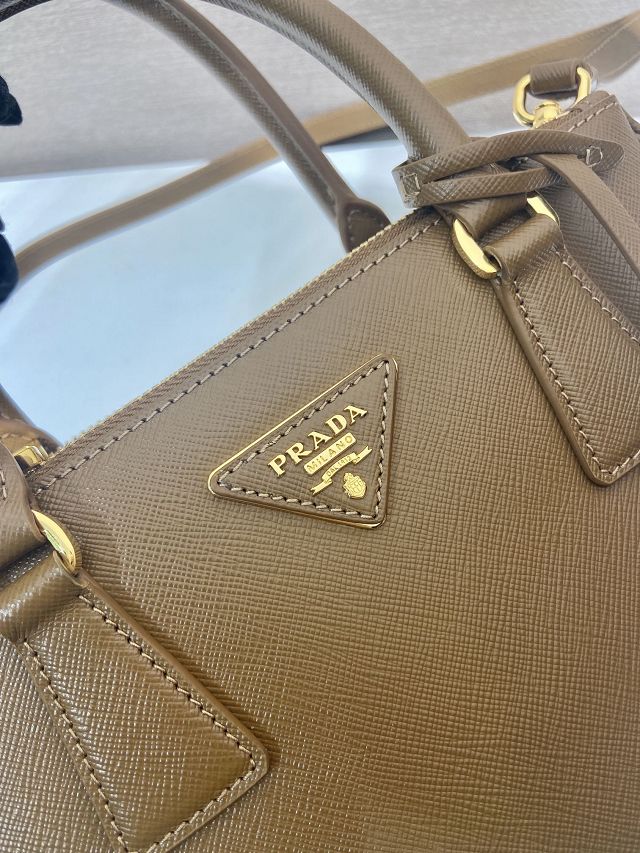 Prada original saffiano calfskin galleria small bag 1BA896 brown
