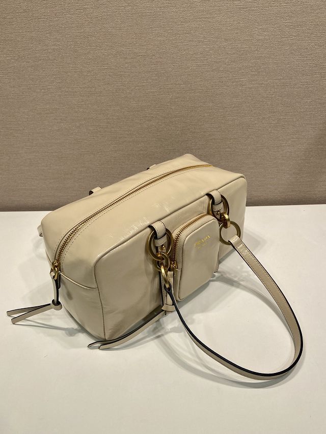 Prada original calfskin medium shoulder bag 1BB138 beige