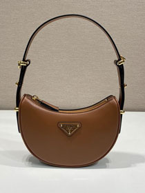 Prada original calfskin arque mini shoulder bag 1BC199 brown