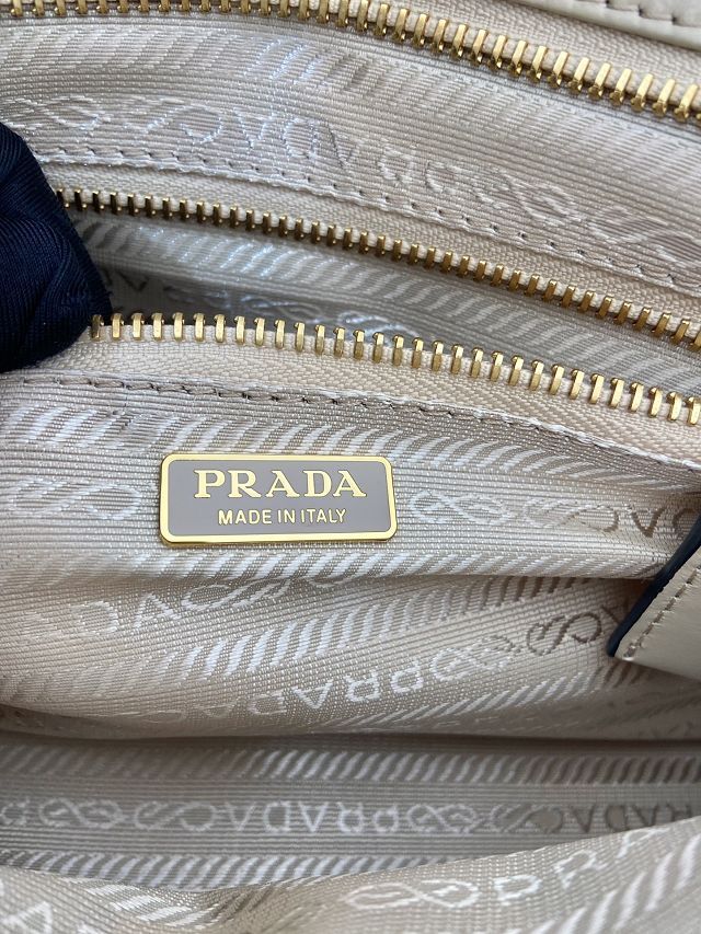 Prada original calfskin bonnie medium tote bag 1BA426 beige
