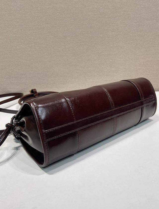 Prada original calfskin bonnie medium tote bag 1BA426 burgundy