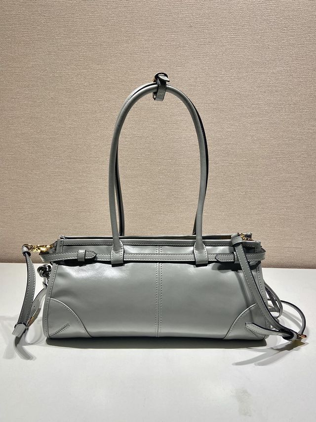 Prada original calfskin bonnie medium tote bag 1BA426 grey