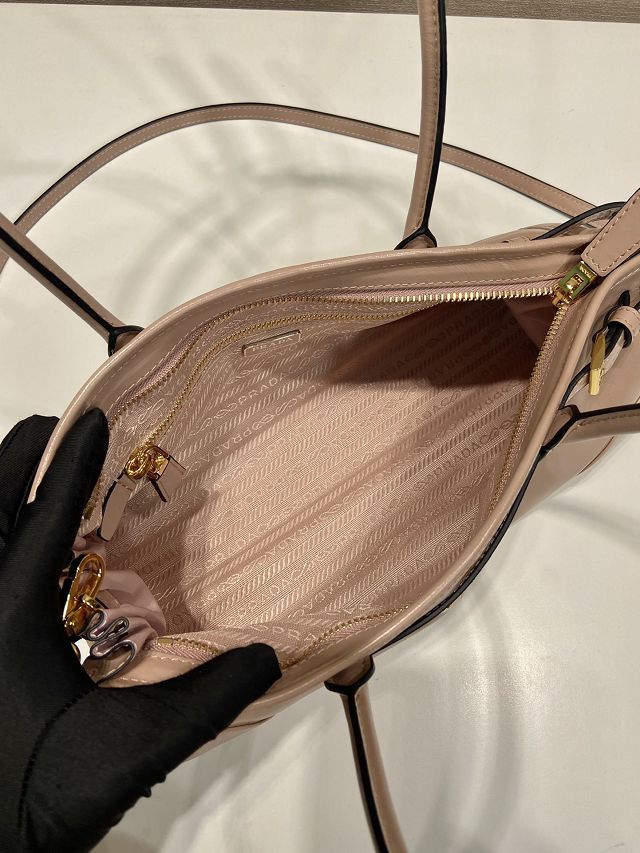 Prada original calfskin bonnie medium tote bag 1BA426 powder pink