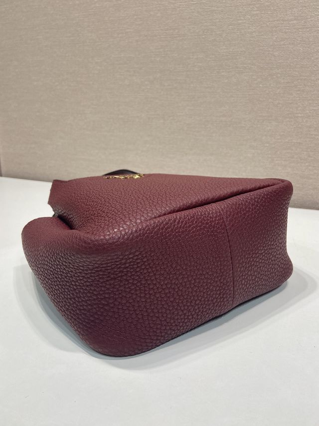 Prada original calfskin mini tote bag 1BA349 bordeaux