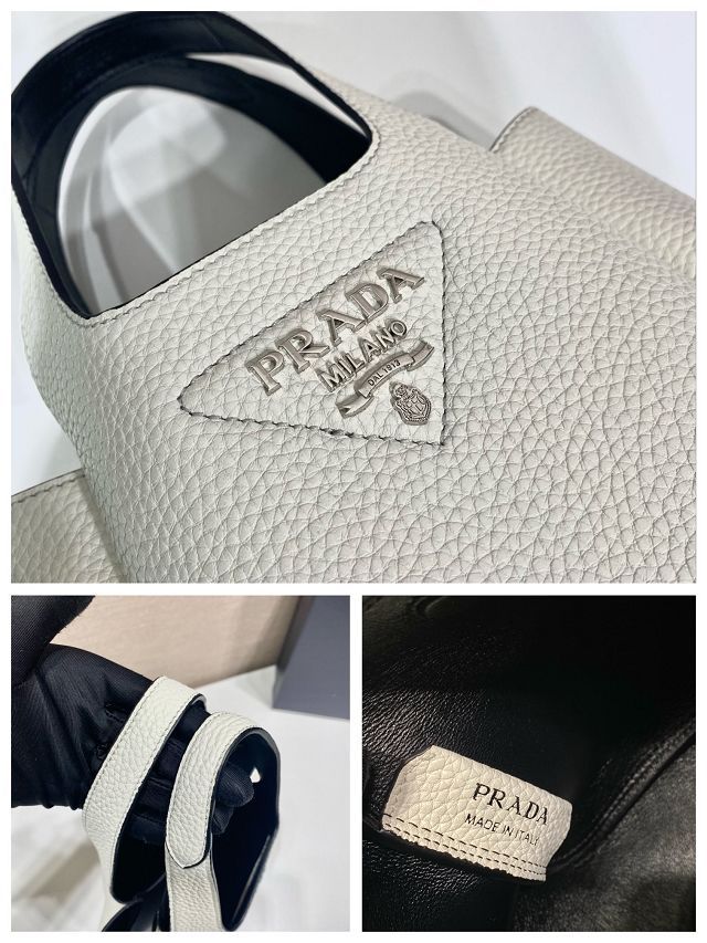 Prada original calfskin mini tote bag 1BA349 white