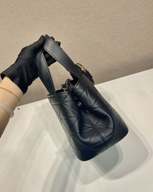 Prada original calfskin small tote bag 1BG548 black