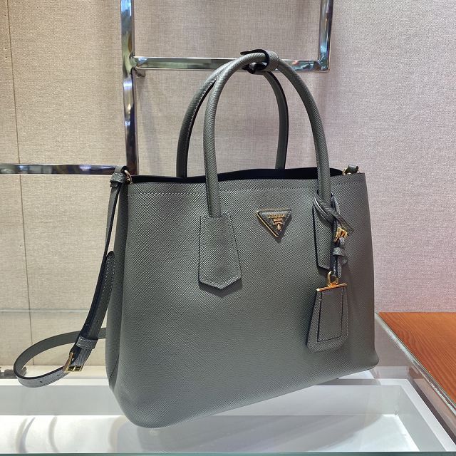 Prada original saffiano calfskin galleria large bag 1BG775 grey