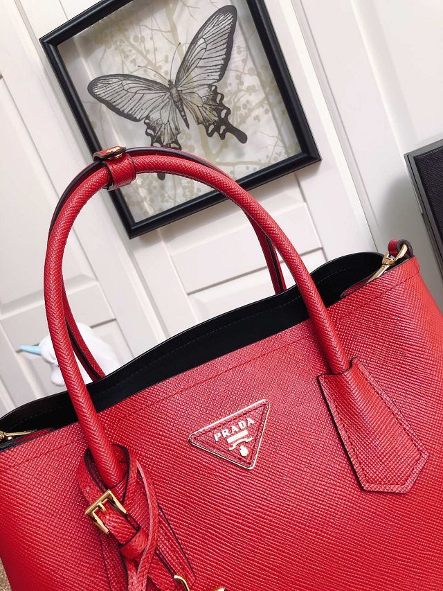 Prada original saffiano calfskin galleria large bag 1BG775 red