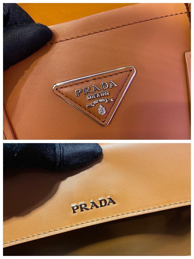 Prada original soft calfskin galleria large bag 1BG775 brown