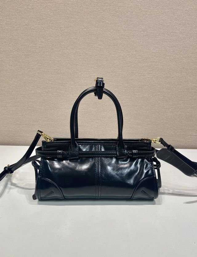 Prada original calfskin bonnie mini tote bag 1BA486 black