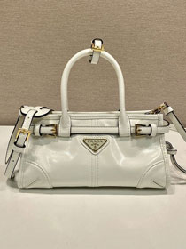 Prada original calfskin bonnie mini tote bag 1BA486 white
